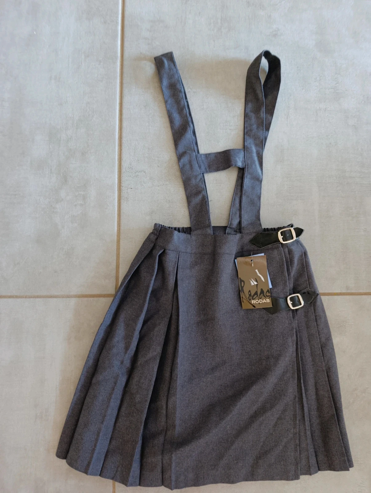 Grey pleated suspender skirt rodas girl 8 years - Brand new with tag – photo 2